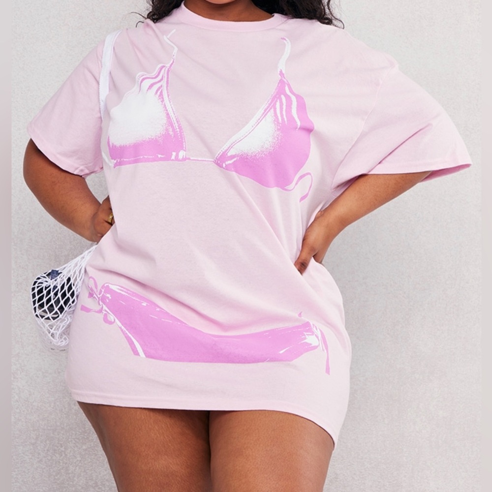 Plus Pink Bikini Top T-Shirt